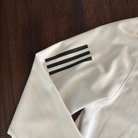 Adidas Men's White Quarter-Zip Jacket - Picture 3 of 6